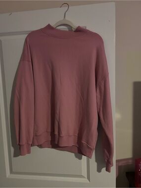 Hollister Pink Oversized Mock Neck Sweatshirt
